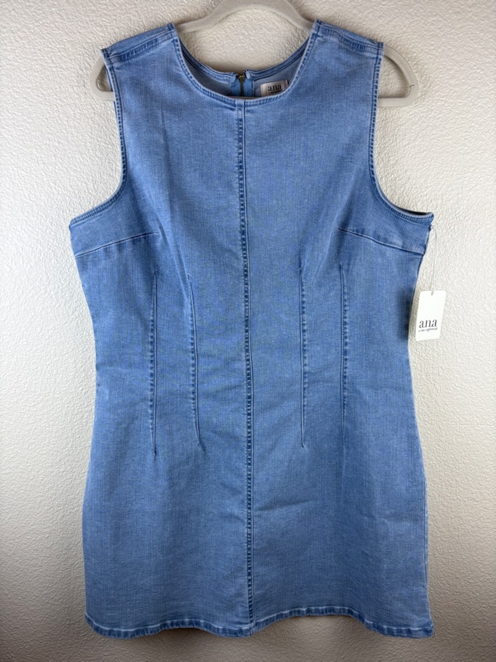 a.n.a A New Approach Denim Mini Dress in Light Blue Size XL NWT